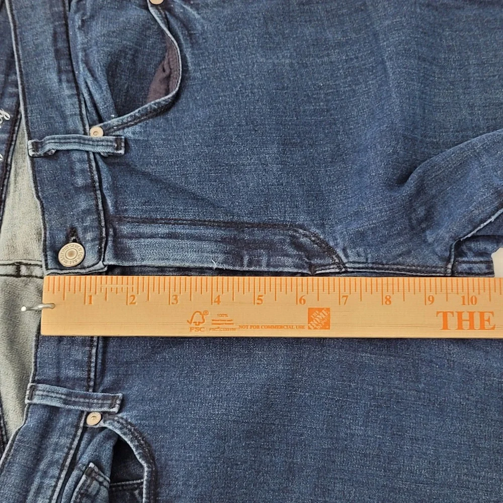 7‎ For All Mankind High Waist Straight Leg Jeans 31 Blue Stretch Denim Womens